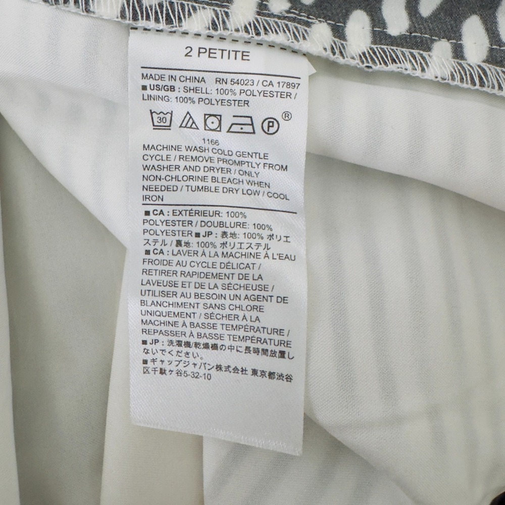 Banana Republic Black White Geometric Faux Wrap Tie Midi Skirt Size 2 Chic NWT - Picture 2 of 6